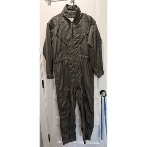 Vintage 1972 CWU-27/P Flight Suit Coveralls Sage Green 44S  Military Nomex